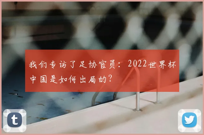 我们专访了足协官员：2022世界杯中国是如何出局的？