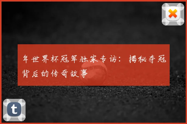 年世界杯冠军独家专访：揭秘夺冠背后的传奇故事